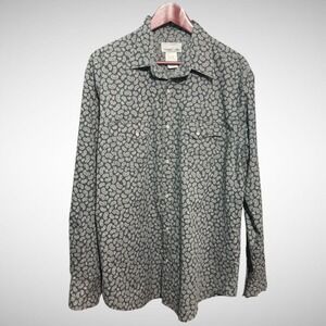 Wrangler Shirt Mens XL Pearl Snap Paisley Blue Pre Owned Long Sleeve